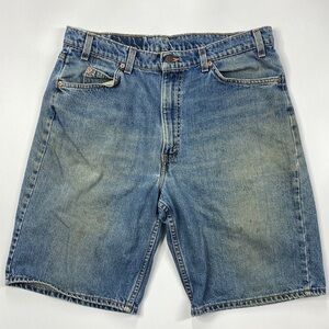 Vintage Levis 550 Relaxed Fit Denim Shorts Size 38 11" Inseam